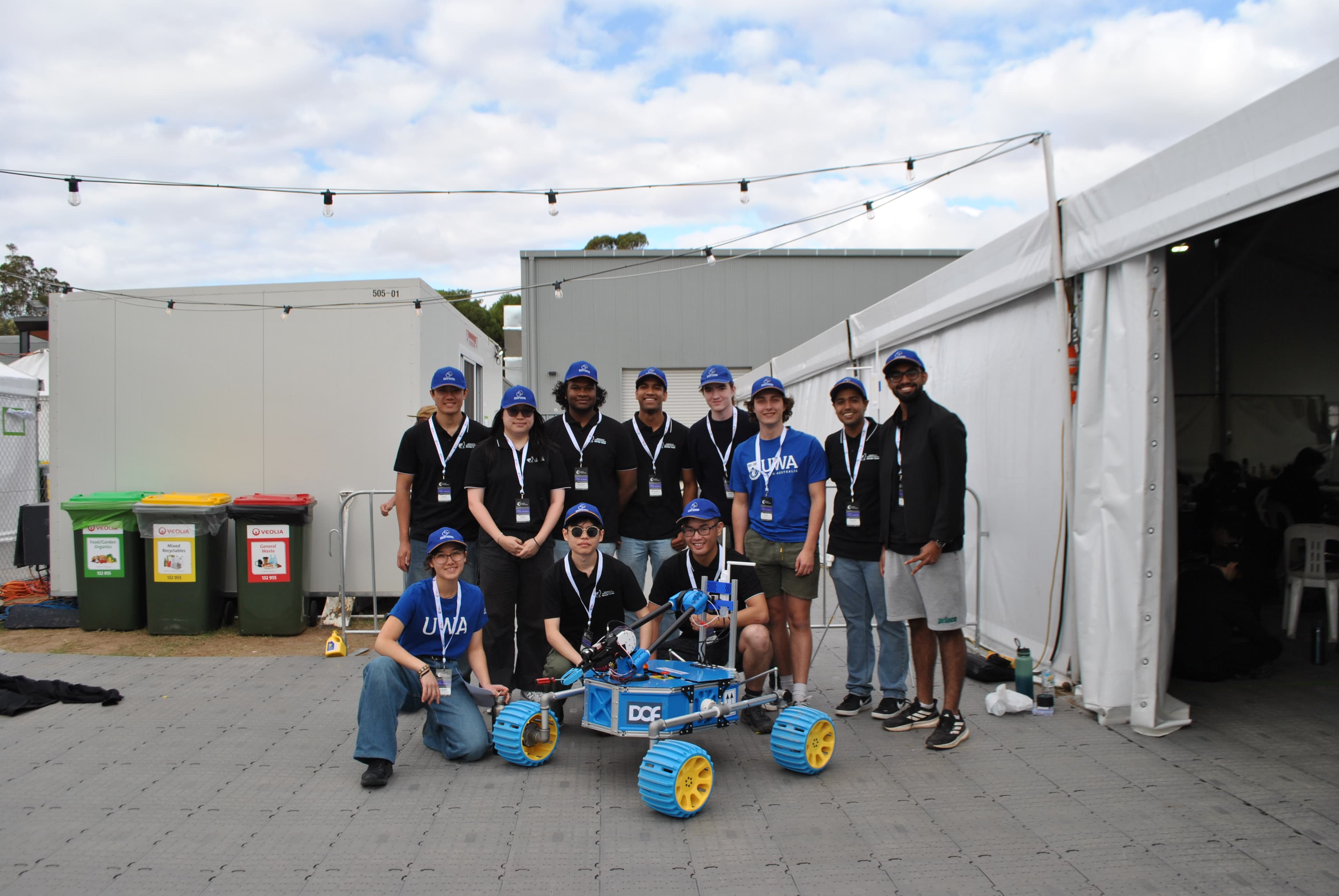 WARP team members operating the rover from the control station